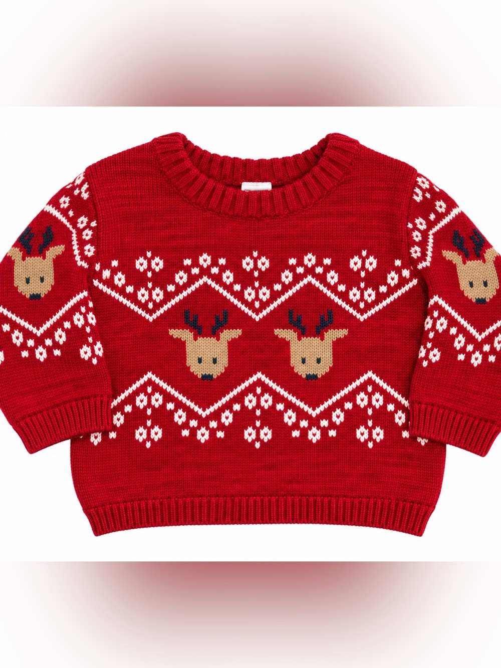 Carter’s Baby Reindeer Fair Isle Christmas Sweater Red 6M
